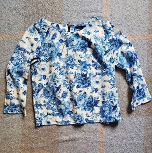 Blue Floral Top S